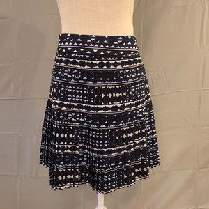 Worn once! J. Crew Black, Blue & White Ruffled Skirt